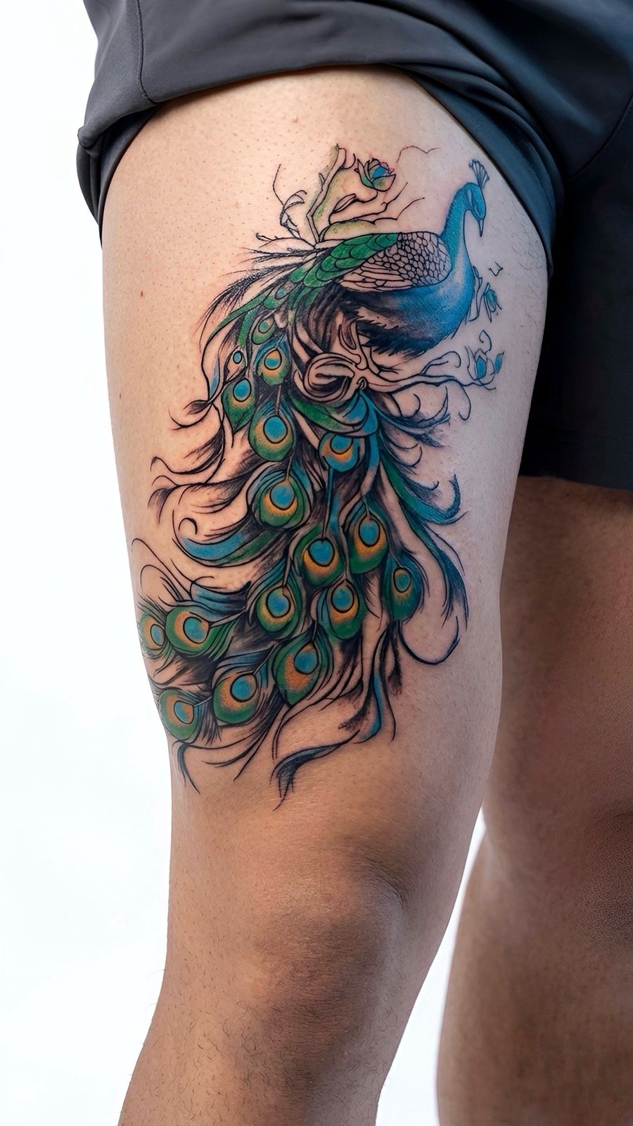 Illustrative Neo-Traditional art (Peacock Art)